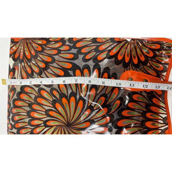 VTG 60s Plastic Reusable Beach Shopping Tote Bag Clear Flower Graphic - Picture 8 of 9